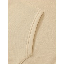[Pullover for Casual Attire] Thick Warm Solid Color Hooded Sweatshirt | Casual Loose Fit Sweater with Front Pocket, Machine Washable for Fall Winter (Solid Color Options)