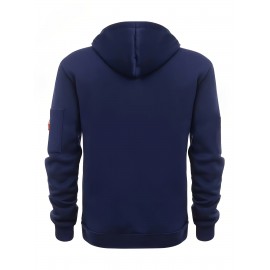 [Men's Zip-Up Hoodie Jacket] Men's Zip-Up Hoodie Jacket with Full-Zip Closure - Dark Grey/Black Athletic Outerwear, Arm Pockets - Lightweight Gym, Casual & Everyday Coat for Workouts, Outings - Spring/Fall Layering Essential, Workout Clothing, Sporty Design, Comfortable Fit, Zipfront Sweatshirt, Fitness Enthusiasts