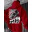 Men's Red Hoodie with Back Print Palm Tree & Cloud Sky Design, Diagonal Red Stripe Sunset Text - Warm Long Sleeve Pullover, Casual Sweatshirt for Fall/Winter, Regular Fit for islandleisurecom to style