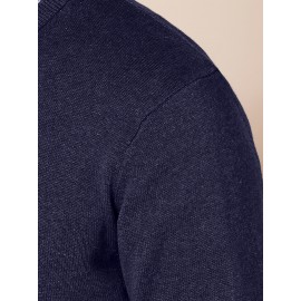 Men's Solid Color Knit Sweater - Thick Warm Winter Pullover with & Long Sleeves, Loose Fit Casual Sweater in Dark Brown/Gray/Navy/Black - Cozy Fall & Winter Sweater for Everyday & Formal Wear, Hand Wash or Dry Clean, Stretchy Knit Fabric, Relaxed Fit for Layering, Suitable for Autumn and Winter Seasons, Sweaters For Men Winter, Knitted Sweater Men, Winter Clothes For Men, Mens Knitted Sweater, Sweater For Men, Sweaters For Men