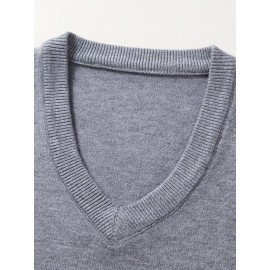 Men'S Solid Color Sleeveless Vest - Classic V-Neck, Regular Fit, Spring/Fall Essential for Casual & Formal Outfits, Versatile Layering Piece, Casual Attire, |classic Vest|sleeveless Design, Men Vest