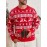 Men's Christmas Knit Sweater - Loose Fit Round Neck Pullover, Traditional Holiday Party Attire, Winter Wedding & Xmas Party Outfit, Cozy Autumn/Winter Sweaters for men, Christmas Gift (Hand Washable)