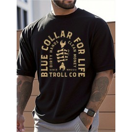 Men's Heavyweight 100% Cotton T-Shirt - Loose Fit Crewneck Tee with Blue Collar Lifestyle Graphic (Hands for Dirty Work, Money Since '97) - Breathable Everyday & Outdoor Shirt for Construction, Gym, Casual Streetwear - Machine Washable All-Season Apparel, Gym Attire, Trendy Graphic Tee, Knit Weave Fabric