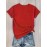 Men's Casual Graphic T-Shirt - Vibrant Red