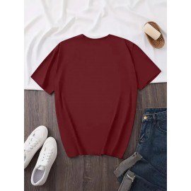 Men's Black 100% Cotton Short Sleeve T-Shirt - Loose Fit Summer Casual Crew Neck Tee with Breathable Fabric, Classic Round Neck & Relaxed Style for Casual Attire, Machine Washable Top
