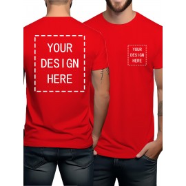Men'S Custom Red T-Shirt with Personalized Design Area - Stretch Fabric Relaxed Fit Crew Neck Short Sleeve, Custom Text/Logo/Graphic Printing for Halloween, Christmas & Thanksgiving Gifts, All-Season Casual Wear, Durable & Comfortable Personalized Apparel for Men, Graphic Tee Men, Men Graphic Tee, Men Graphic T Shirt, Men' T Shirt, Graphic T Shirt Men, Men T Shirt For Men, Tee Shirt For Men, Men Shirt Graphic Tee, Men T Shirt Graphic Tee, Men Clothe, Men Shirt, Oversized T Shirt Men