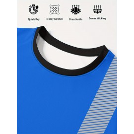 Men'S 3D Print Tropical Leaf Pattern Long Sleeve T-Shirt - Neon Green/Black/Royal Blue, Lightweight Breathable Fabric, All-Season Casual & Outdoor Sports Crew Neck Top, Bold Digital Print Design, Machine Washable Short Sleeve Shirt for Men, Graphic Tee Men, Men Graphic Tee, Men' T Shirt, Men Graphic T Shirt, Designer T Shirt Men, Graphic T Shirt Men, Men T Shirt For Men, Long Sleeve Shirt For Men, Tee Shirt For Men, Men T-shirt, Men Shirt, Men Clothes, T Shirt For Men, T-shirt For