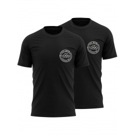 Men's Custom Gym T-Shirts Personalized with Your Logo/Photo/Text - Quick-Dry Breathable Fabric, Custom Fit for Team Uniforms, Fitness Training & Corporate Events - Upload Your Own Design for Branding & Gifts - Machine Washable Athletic Shirts - Round Neck Geometric Pattern for Men - Ideal for Workouts & Team Wear - Soft & Comfortable Custom Short Sleeve T-Shirt, Customised T Shirt