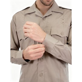 Men'S T8512KH 37-Inch Tactical Shirt - 65% /35% Blend, Ripstop Breathable Long Sleeve Button- with V-Neck & Tight-Fit Design, Outdoor Hiking & Work Shirt for Spring/Fall, Tactical & Casual Wear, Durable Stretch Fabric for Hunting, Camping