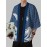 Men's Japanese Kimono Robe - Casual Samurai Beachwear with Breathable Polyester, Lightweight & Machine Washable, Multicolor Digital Print, Loose Fit Open Front Design for Summer Outdoor Leisure, Beach Kimono, Leisure Wear, Respirable Fabric
