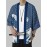 Men's Japanese Kimono Robe - Casual Samurai Beachwear with Breathable Polyester, Lightweight & Machine Washable, Multicolor Digital Print, Loose Fit Open Front Design for Summer Outdoor Leisure, Beach Kimono, Leisure Wear, Respirable Fabric