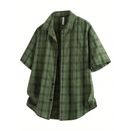 [Trendy Summer Shirt] Trendy Men's Summer Plaid Shirt | Short Sleeved Casual Loose Versatile Top Coat