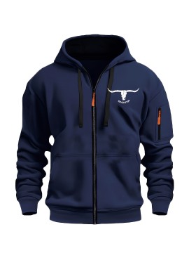 [Men's Zip-Up Hoodie Jacket] Men's Zip-Up Hoodie Jacket with Full-Zip Closure - Dark Grey/Black Athletic Outerwear, Arm Pockets - Lightweight Gym, Casual & Everyday Coat for Workouts, Outings - Spring/Fall Layering Essential, Workout Clothing, Sporty Design, Comfortable Fit, Zipfront Sweatshirt, Fitness Enthusiasts