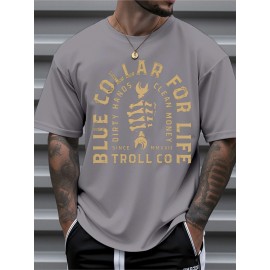 Men's Heavyweight 100% Cotton T-Shirt - Loose Fit Crewneck Tee with Blue Collar Lifestyle Graphic (Hands for Dirty Work, Money Since '97) - Breathable Everyday & Outdoor Shirt for Construction, Gym, Casual Streetwear - Machine Washable All-Season Apparel, Gym Attire, Trendy Graphic Tee, Knit Weave Fabric