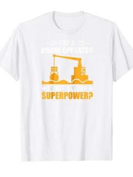 Funny Crane Operator T-Shirt - Olive Green Humor Crew Tee with Crane & Lift Pin Design, Casual Short Sleeve Raglan Shirt for Heavy Equipment Operators, Year-Round Wear